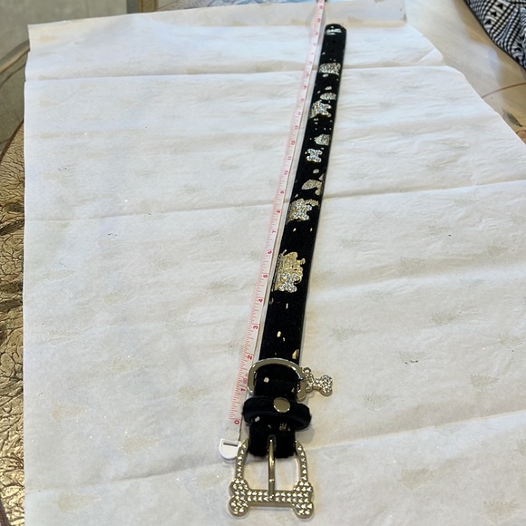 New Luxury Chromebones Black Leather and Crystal Dog Collar. - Picture 7 of 13